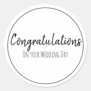 Sticker Rond Félicitations pour votre jour de mariage