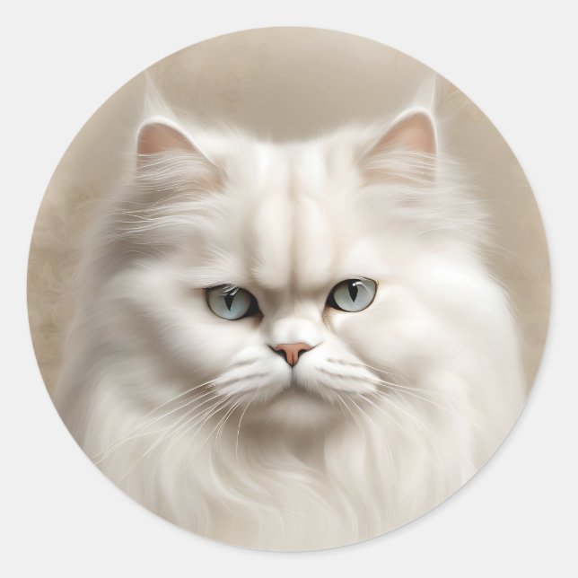 Sticker Rond Féline de chat persan Élégant (Devant)