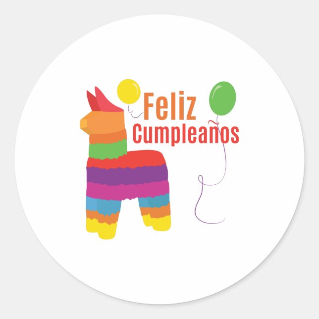 Sticker Rond Feliz Cumpleanos (Devant)