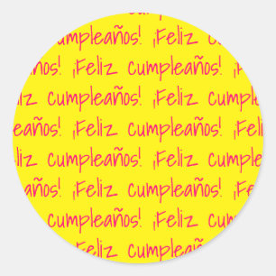 Sticker Rond Feliz Cumpleaños Espagne Bonne fête d'anniversaire