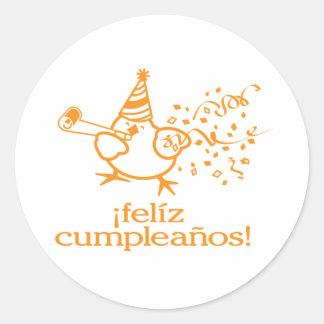 Sticker Rond ¡felíz cumpleaños ! = joyeux anniversaire ! autoco