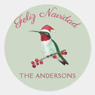 Sticker Rond Feliz Navidad Ruby