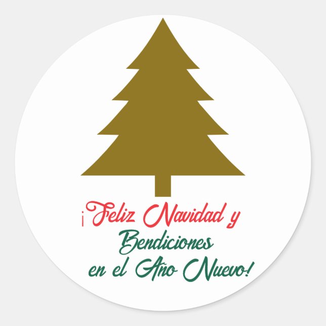 Sticker Rond Feliz y Bendecida Navidad, (Devant)