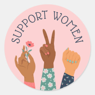 Sticker Rond Feministe féministe "Soutenir les femmes"