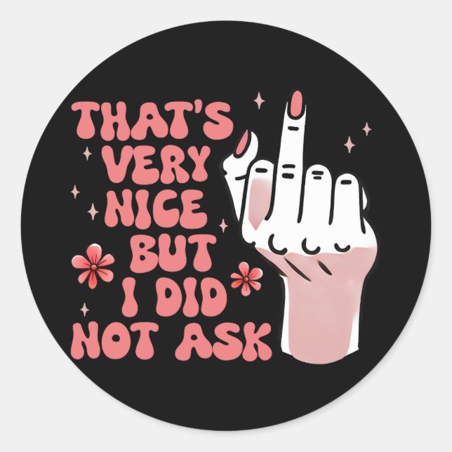 Sticker Rond Feministe sarcastique (Devant)