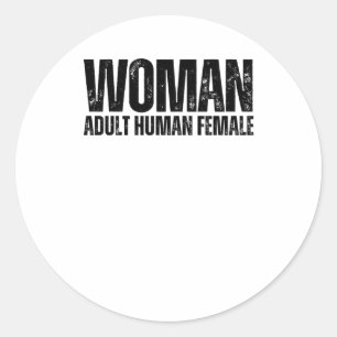 Sticker Rond Femme - Adulte Human Femme Définition Grunge Polic