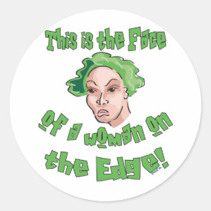 Sticker Rond Femme au bord