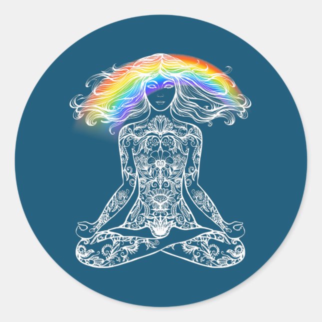 Sticker Rond Femme Best Yoga Maman (Devant)