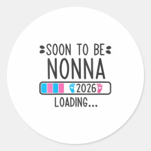 Sticker Rond Femme Bientôt Nonna 2026 Chargement De Grossesse A
