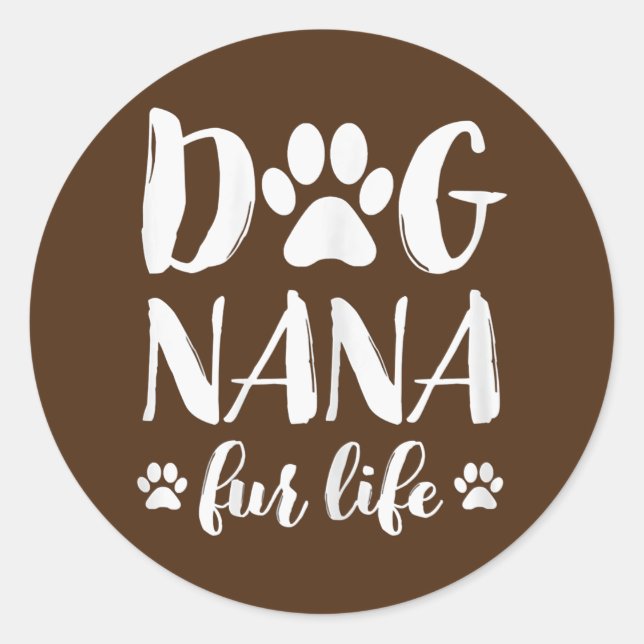 Sticker Rond Femme Chien Nana Fourrure Vie Drôle Chien Amant Ca (Devant)