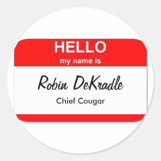 Sticker Rond Femme Cougar