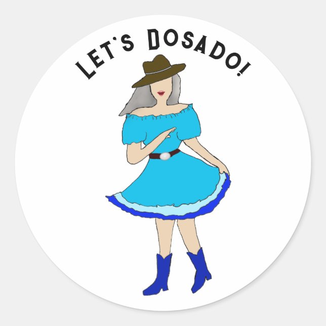 Sticker Rond Femme dansante carré (Devant)