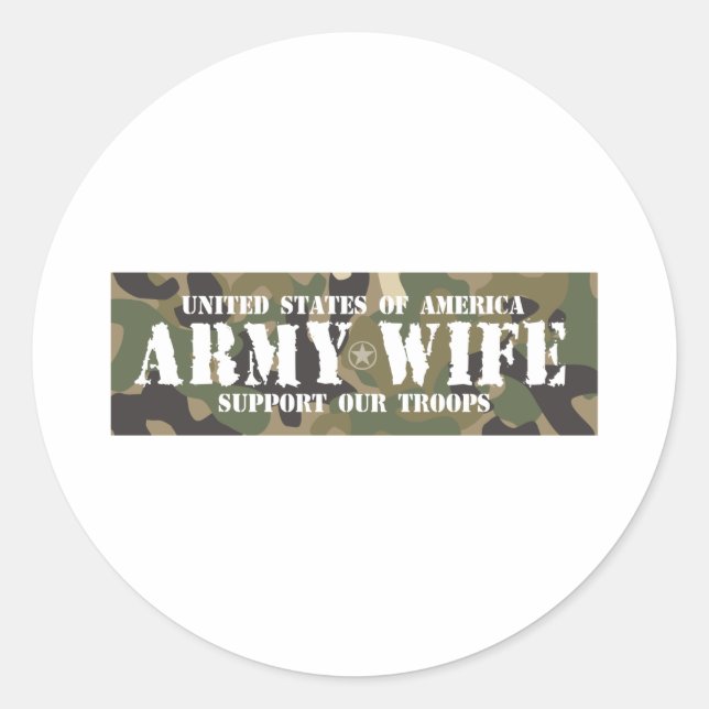 Sticker Rond Femme d'armée (Devant)