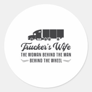 Sticker Rond Femme de camionnette Femme de camionneur La Femme 