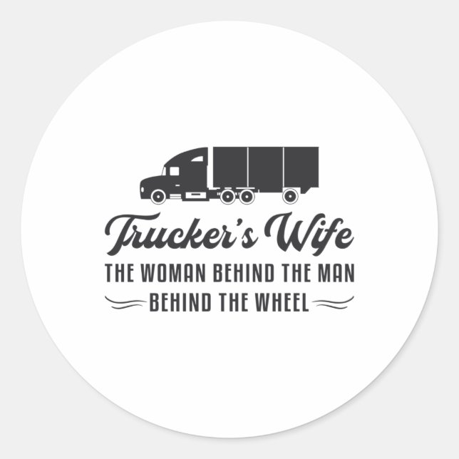 Sticker Rond Femme de camionnette Femme de camionneur La Femme  (Devant)