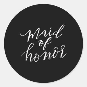 Sticker Rond Femme D'Honneur Mariée Mariage Groom Drôle Gif