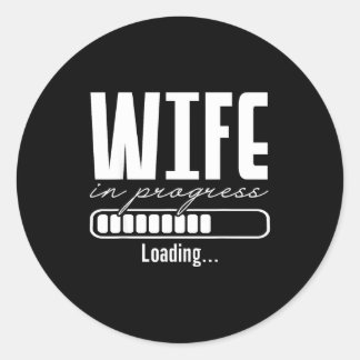 Sticker Rond Femme en devenir fiancée annonce de fiançailles