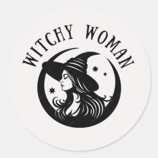 Sticker Rond Femme ensorceleuse 3" (paquet de 6)