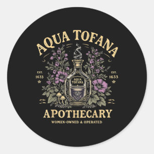 Sticker Rond Femme féministe drôle Aqua Tofana Apothecary Femme