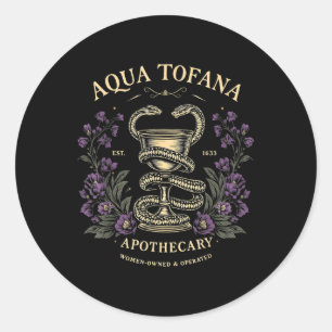 Sticker Rond Femme féministe drôle Aqua Tofana Apothecary Femme