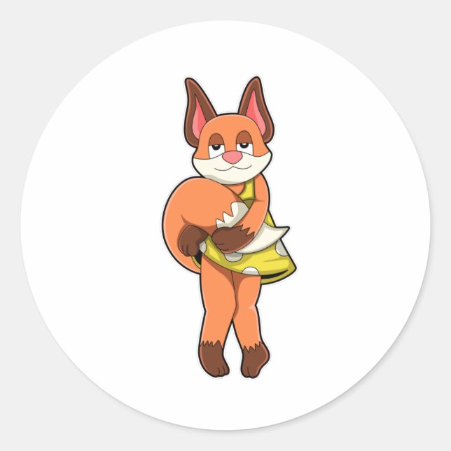 Sticker Rond Femme Fox avec jupe (Devant)