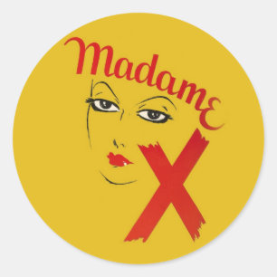 Sticker Rond Femme graphique audacieuse de pellicule