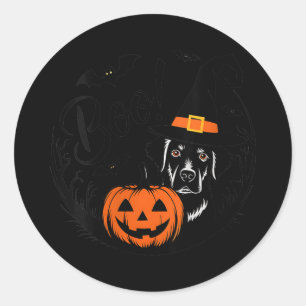 Sticker Rond Femme Halloween Épouvantable Labrador Retriever No