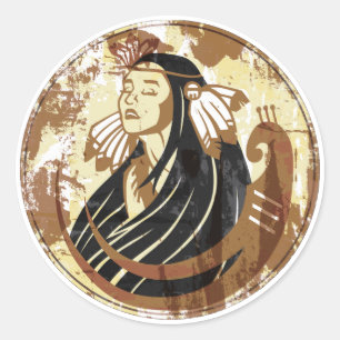 Sticker Rond Femme indienne
