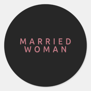 Sticker Rond Femme Mariée Épouse Mariage Drôle Mariage Couple