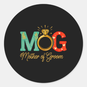 Sticker Rond Femme Mère De La Groom Mob Mog Maman Mariage Bac