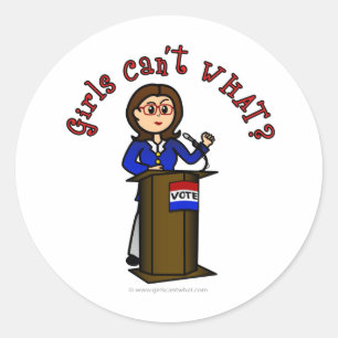 Sticker Rond Femme politique légère