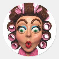 Femme Portant Des Curlers