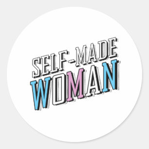 Sticker Rond Femme qui se fait toute seule