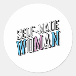 Sticker Rond Femme qui se fait toute seule
