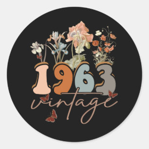 Sticker Rond Femmes 60 ans Vintage 1963 60e anniversaire Tee