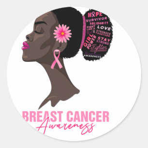 Sticker Rond Femmes afro-américaines sensibilisées au cancer du