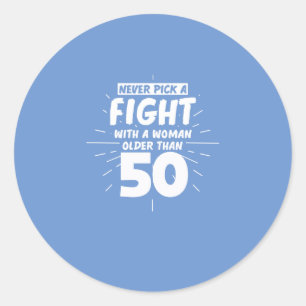 Sticker Rond Femmes Anniversaires 50e Anniversaire 50 ans Drôle