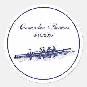 Sticker Rond Femmes Aviron Rameuses Équipe D'équipage Sports Na