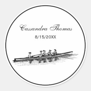 Sticker Rond Femmes Aviron Rameuses Équipe D'équipage Sports Na