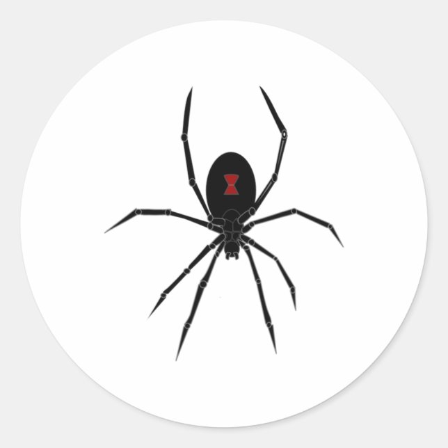Sticker Rond Femmes d'insectes veuves noires de l'Araignée d'Ha (Devant)