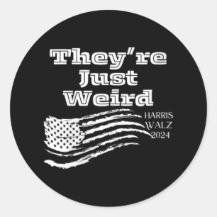 Sticker Rond Femmes elles sont bizarres 2024 Kamala Harris Tim