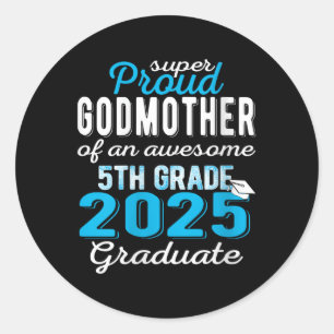 Sticker Rond Femmes Fier Godmère De 5E Année Diplômée 2025