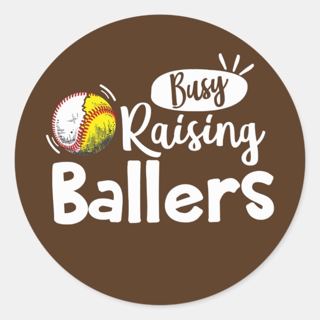 Sticker Rond Femmes Fréquentées Élévation Ballers de baseball S (Devant)