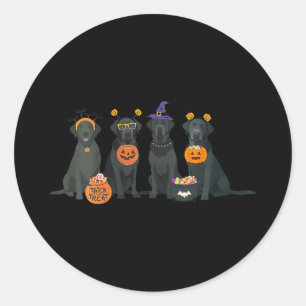 Sticker Rond Femmes Halloween Black Lab Automne Labrador Retrie