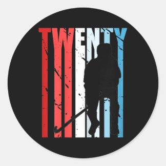 Sticker Rond Femmes Hockey sur gazon Féminin Joueuse 48e annive