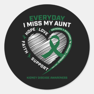 Sticker Rond Femmes Hommes Aimer Cadeaux Mémoire Tante Maladie