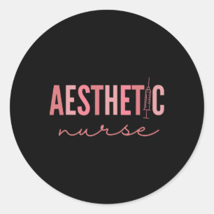 Sticker Rond Femmes Injecteur Infirmière esthétique Spa Med Bot