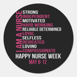 Sticker Rond Femmes Je Suis Infirmière Bonne Semaine Des Infirm