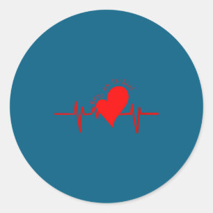 Sticker Rond Femmes Keep On Tickin! Ekg Battement de coeur Vach