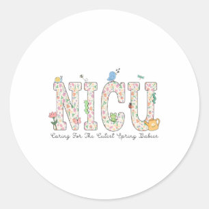 Sticker Rond Femmes Nicu Nurse Spring Soins Pour Le Spri Cutest